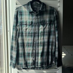 Vans Green and Gray Plaid Shirt